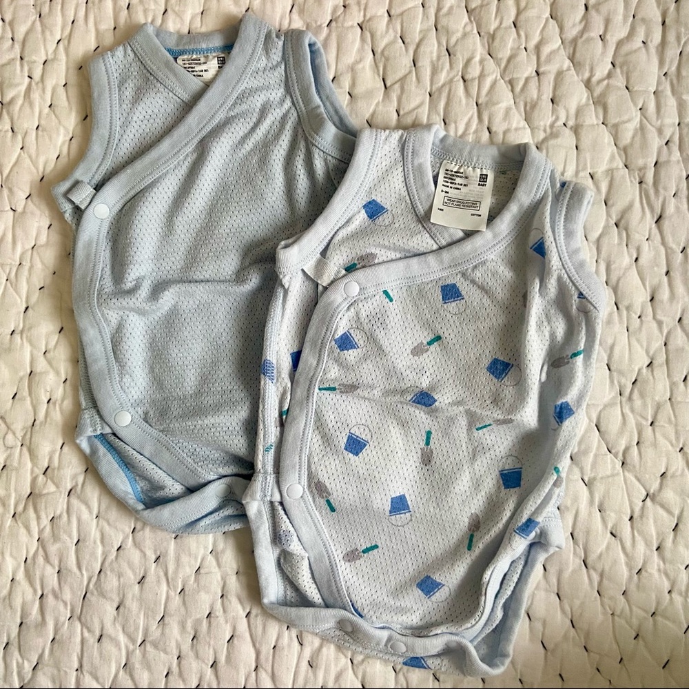 𝚄𝚗𝚒𝚚𝚕𝚘 • Set of 2 Cotton Mesh Bodysuits